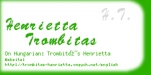 henrietta trombitas business card